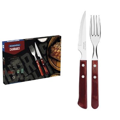 Jogo De Talheres Para Churrasco Tramontina Polywood 12 Peças