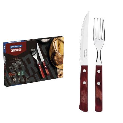 Jogo De Talheres Churrasco Tramontina 12 Peças Polywood