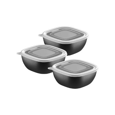 Jogo De Potes Tramontina MixColor 3 Peças 600 Ml Preto