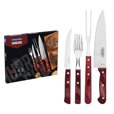 Kit Para Churrasco Tramontina 14 Peças Polywood Vermelho