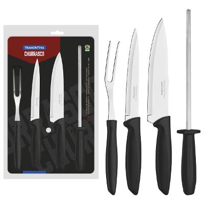 Kit Para Churrasco 4 Peças Tramontina Plenus Preto