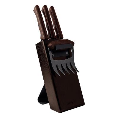 Kit Para Churrasco 05 Peças Tramontina Black Aço Inox