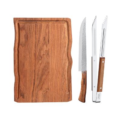 Kit Churrasco 3 Peças Tramontina Aço Inox E Madeira