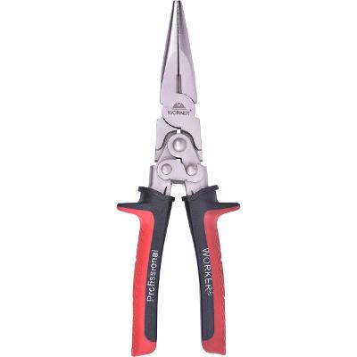 Alicate Bico Meia Cana 8'' Força Dupla Aço Carbono Resistente Worker