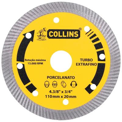 Disco Diamantado Liso Porcelanato 110Mm X 20Mm Collins