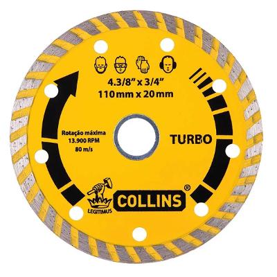 Disco Diamantado Turbo 110mm Furo 20mm Collins 496979