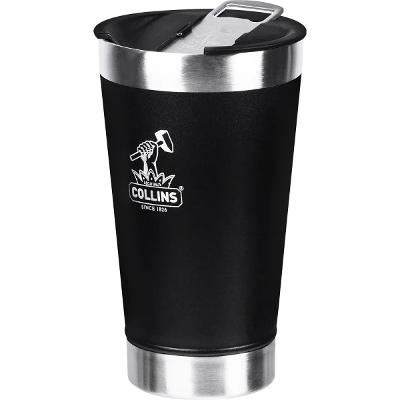 Copo Térmico Com Tampa 473Ml Aço Inoxidável Collins Preto