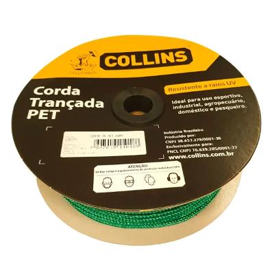 Corda Pet Trançada 6mm 150m Collins 380 Kgf Verde