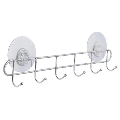 Cabideiro Aço Inox 6 Ganchos 7kg Adesivo Kala 867829