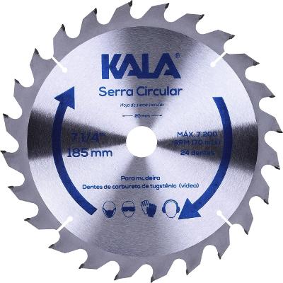 Disco Serra Circular 185mm 7.1/4 Pol 24 Dentes Kala 405116