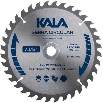 Disco De Serra Circular 180mm 24 Dentes Furo 20mm Kala