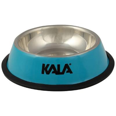 Comedouro Pet 22 Cm Aço Inox Azul Kala