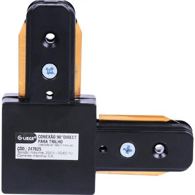 Conexão 90 Graus Trilho Direct 250V Preto Liege