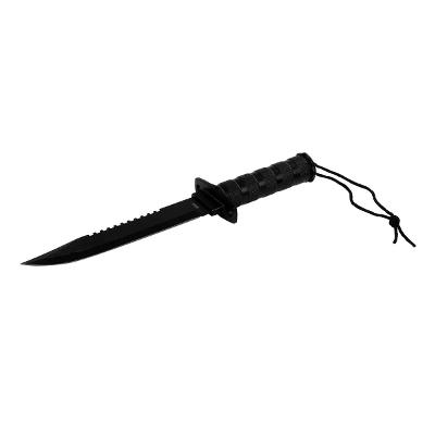 Faca Hunter Kala 35,5cm Lâmina 21cm Aço Preta Com Bainha
