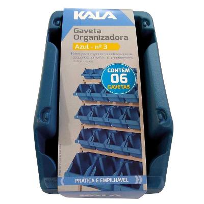 Kit 6 Gavetas Organizadoras Nr 3 Azul Kala 887609