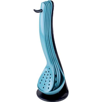 Kit De Cozinha 06 Peças Com Suporte Azul Kala 470g