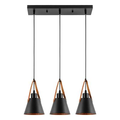 Luminária Pendente Giato Triplo Preto Kala 510 Mm Ferro