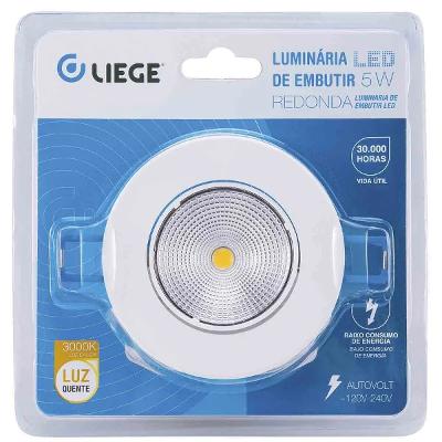 Luminária LED Embutir 5W 3000K Bivolt Liege 867349