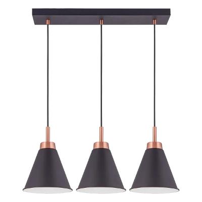 Luminaria Pendente Nehis Bivolt Kala Preto E Dourado