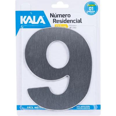 Número Residencial N9 12,5cm Aço Escovado Kala