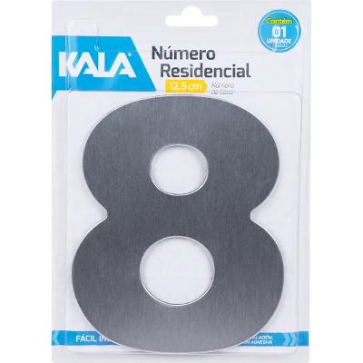 Número Residencial 8 12,5 Cm Aço Escovado Kala