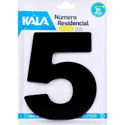 Número Residencial 12,5cm Preto Kala Alumínio Composto