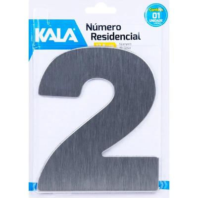 Número 2 Residencial 12,5 Cm Aço Escovado Kala