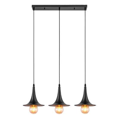 Pendente Lurion 500mm Bivolt Kala Preto Dourado Ferro
