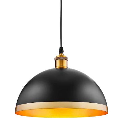Pendente Hucau 110V 220V Preto Dourado Kala Ferro