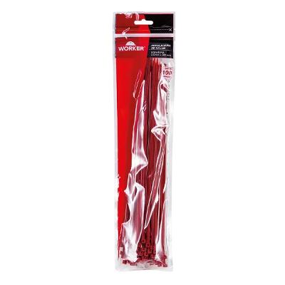 Abraçadeira De Nylon Vermelha 3,6x300mm 100 Peças Worker