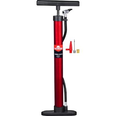 Bomba De Ar Manual Worker Sport 470mm Em Metal Com Bicos