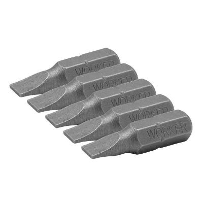 Bits Parafusadeira Fenda 6x50,8mm 1/4 Worker 5 Peças