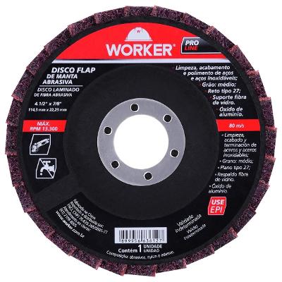 Disco Flap Manta Abrasiva G60 114.3mm Worker 13300rpm