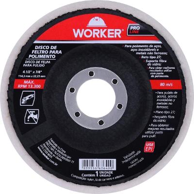 Disco Flap Feltro Worker 114,3X22,23Mm 4.1/2 Polegadas