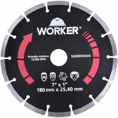 Disco Diamantado Segmentado Worker 180mm X 22,23mm 7/8