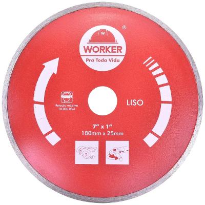 Disco Diamantado Liso Worker 180mm X 7/8 Pol 22,23mm