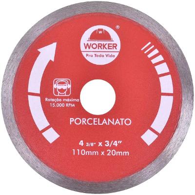 Disco Diamantado Porcelanato Worker 110mm Furo 20mm 16mm