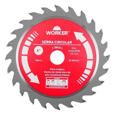 Disco De Serra Widea Worker 6 Polegadas 24 Dentes 20mm