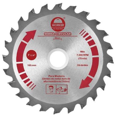 Disco De Serra Widea Worker 7 1/4 Pol 24 Dentes 20mm