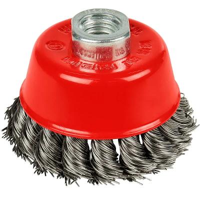 Escova Copo Torcida 3 Polegadas M14 Inox 0,50mm Worker