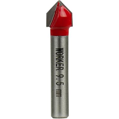 Fresa Ranhura Em V 9,52mm 90 Graus Haste 6,35mm Worker