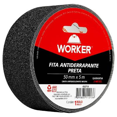 Fita Antiderrapante 50Mm X 5M Preta Worker Profissional