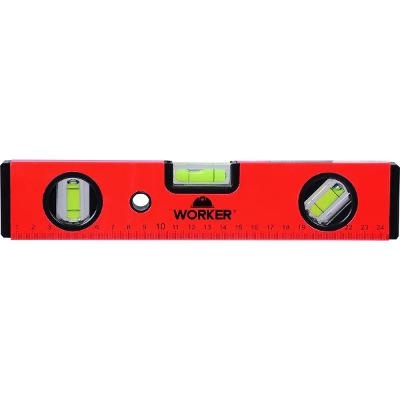 Nível Alumínio Magnético 10'' Tipo Box 250mm 3 Bolhas Worker