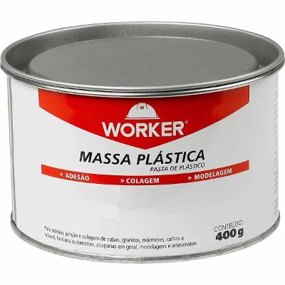 Massa Plástica Cinza 400G Worker Bicomponente