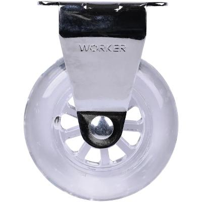 Rodízio De Gel 75Mm Fixo 64Kg Cristal Worker Para Móveis