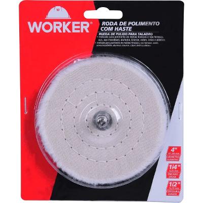 Roda De Polimento 4'' Haste 1/4 Algodao 