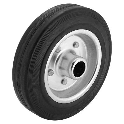 Roda De Borracha 6 Polegadas 160mm 150Kg Aço Zincado Worker