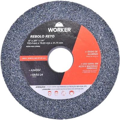 Rebolo Reto Uso Geral 6 X 3/4 X 1.1/4'' Grão 24 Worker