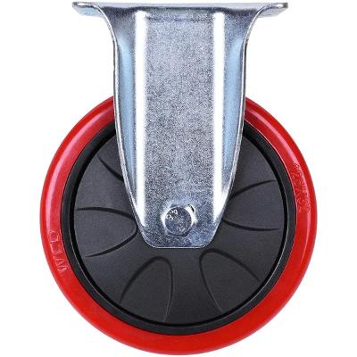 Rodízio Pvc Vermelho 5'' Fixo 120 Kg Poliuretano Worker