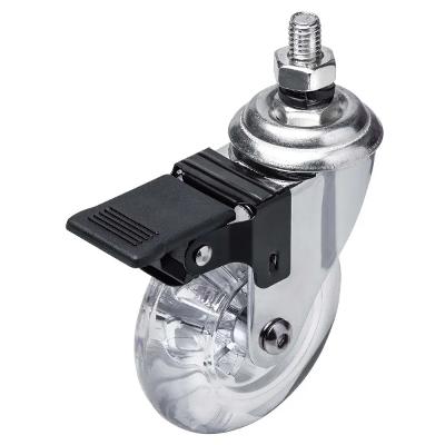 Rodízio De Gel Cristal 75mm Espiga Com Freio 40kg Worker